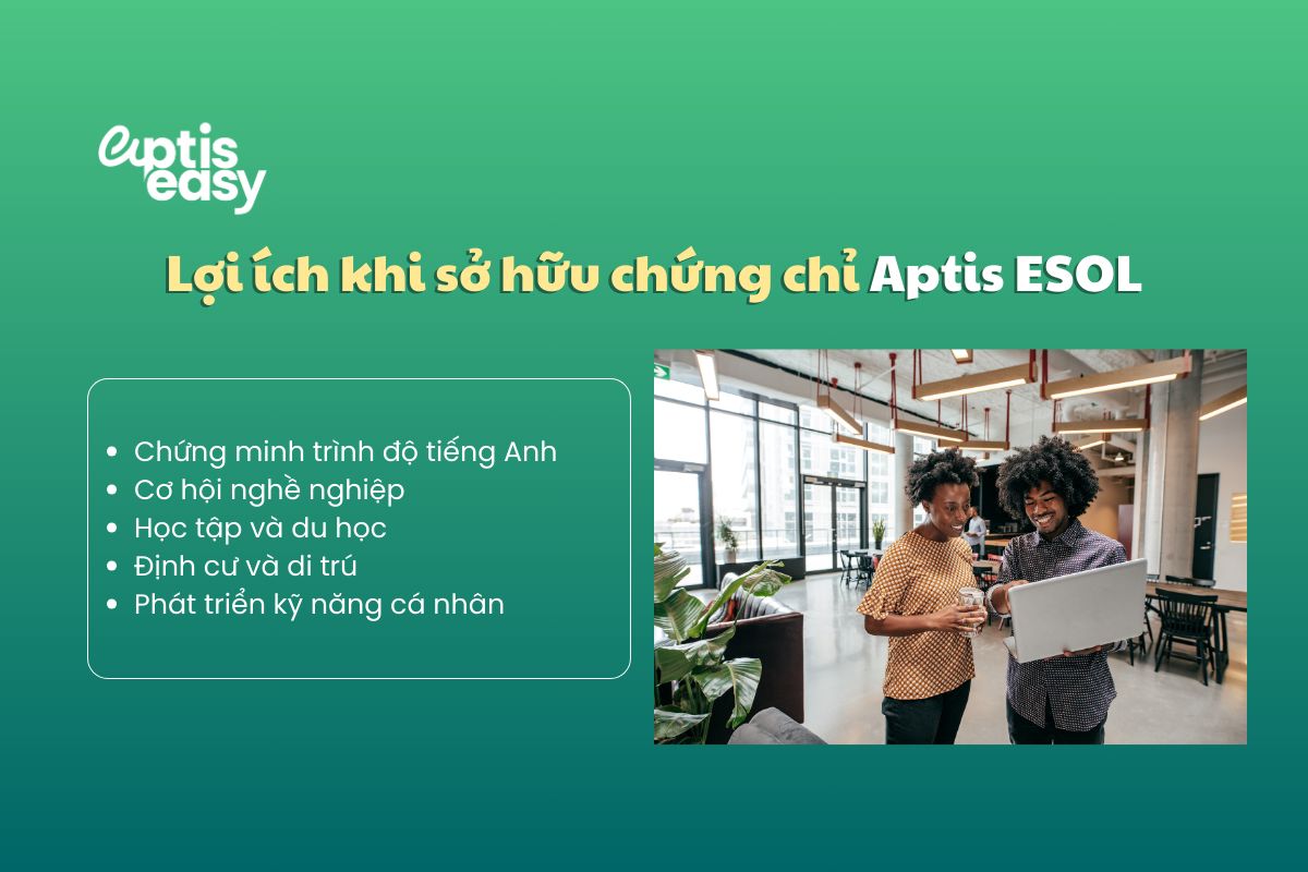 Lợi ích khi sở hữu chứng chỉ Aptis ESOL