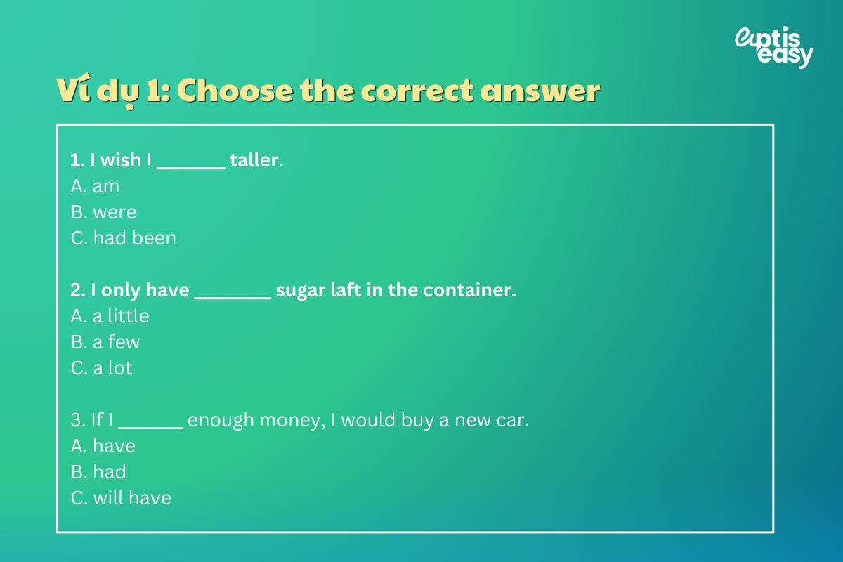 Bài tập Aptis Grammar 1