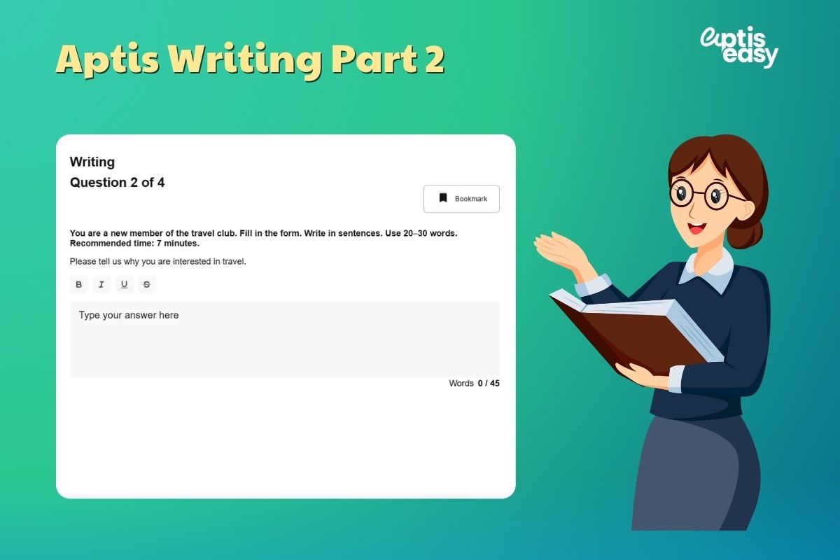 Aptis Writing Part 2: Short text writing