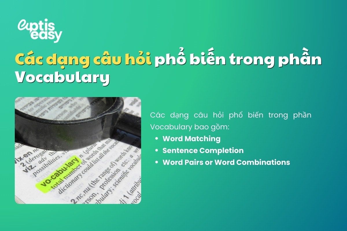 Các dạng bài phổ biến trong phần Vocabulary Aptis
