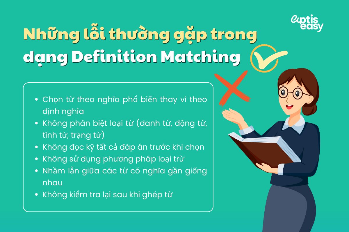 Những lỗi thường gặp khi làm bài dạng Definition Matching