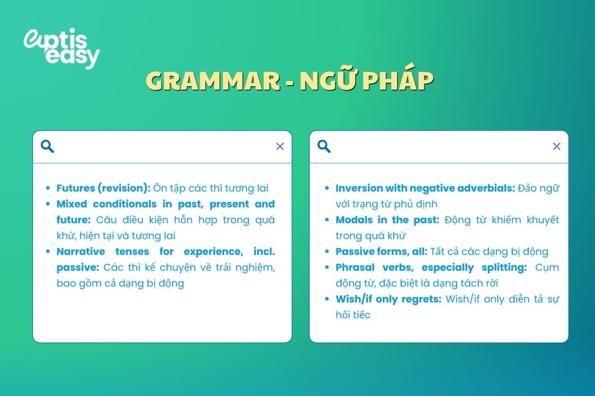 B1 Aptis cần học ngữ pháp gì?