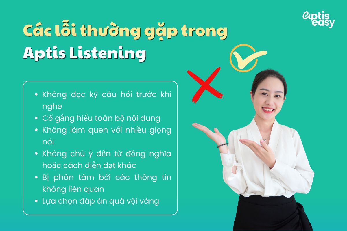 Các lỗi thường gặp trong phần Aptis Listening 