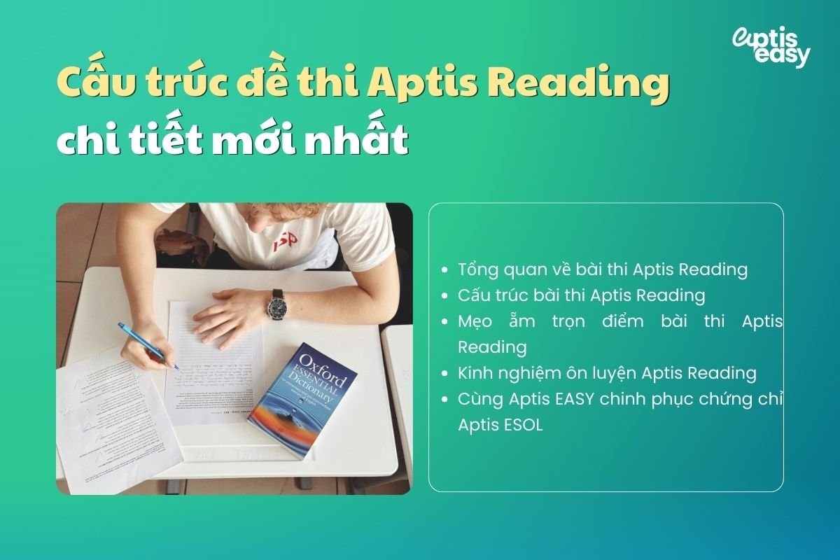 Cấu trúc đề thi Aptis Reading chi tiết mới nhất