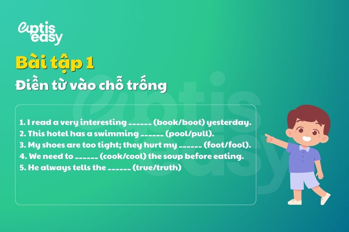Bài tập phân biệt u ngắn u dài