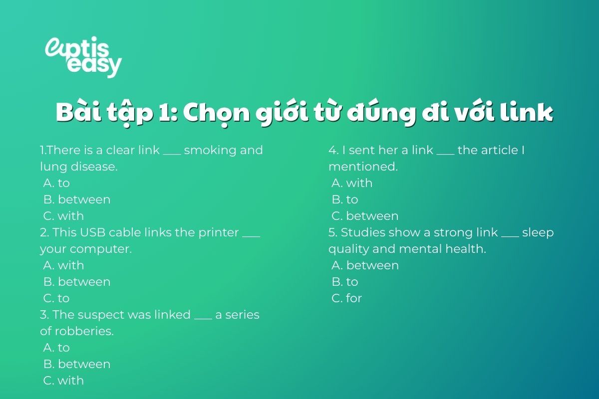 Bài tập link và giới từ