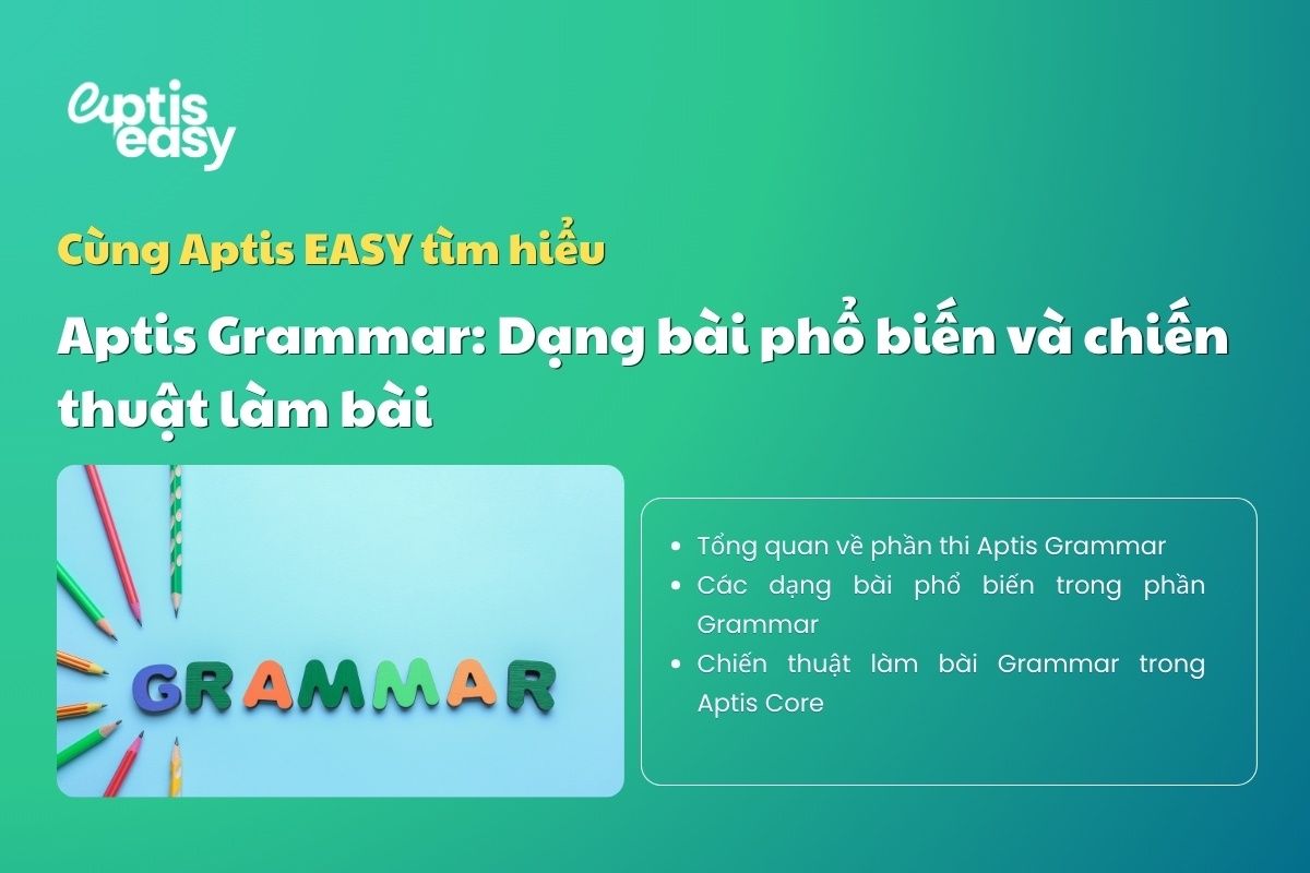 [Ngữ pháp Aptis - Aptis Grammar] Dạng bài và chiến thuật làm bài