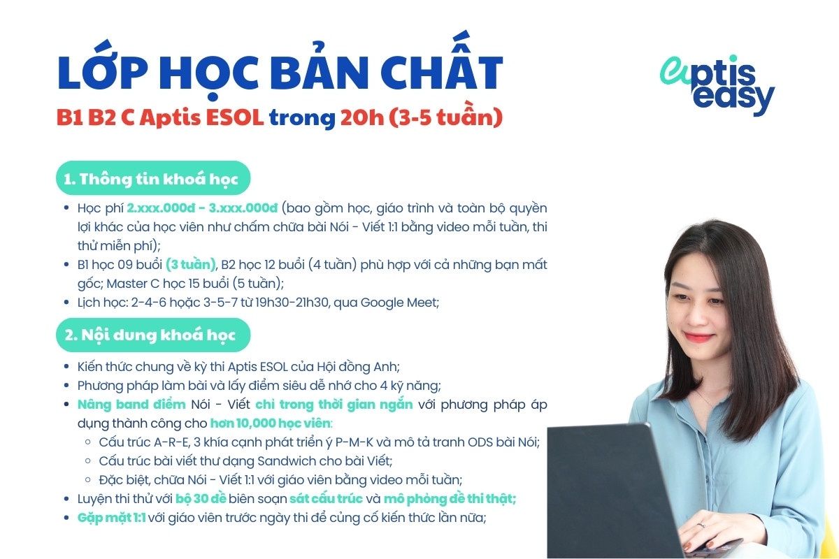Lộ trình học Aptis Easy 20h