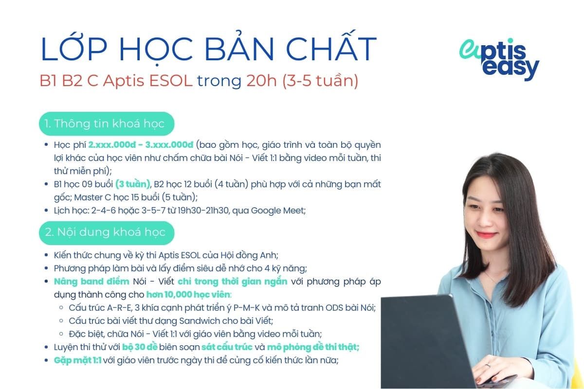 Bật band Aptis Writing chỉ với 20h ngay tại Aptis EASY